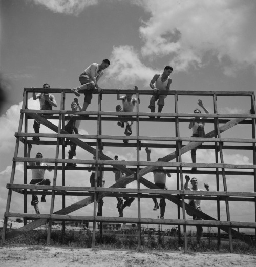 Daniel Field, Georgia. Air Service Command. Enlisted Men Going Through the Obstacle CourseJack Delan