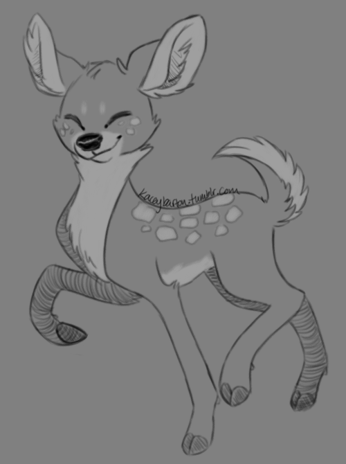 I drew a fawn to calm my sadness since my figure drawing session died along with all the power in my