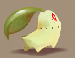 bigglyboof: Doodled a quick Chikorita as