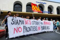 fuckyeahanarchistbanners:  “We are all citizens of the world. No Borders!” via: No Borders Ventimiglia (Italy)