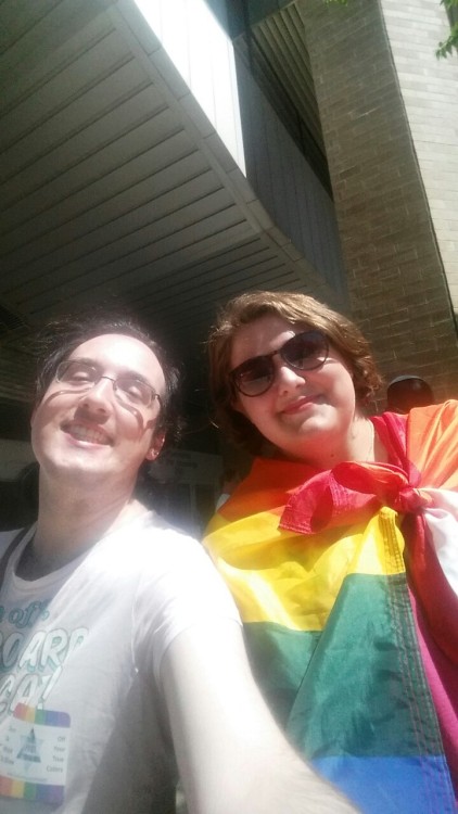 centralkvetchmonolith:Me and Sarah @prairieblooms marched with the JPride contingent today ^_^yay!!!