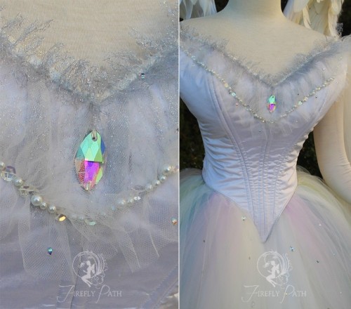 Angelic Rainbow bridal gown and wings by Firefly Path