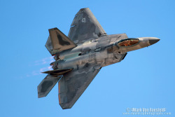 flying-fortress:  F-22 Raptor performing at the 2014 Planes of Fame Air Show.