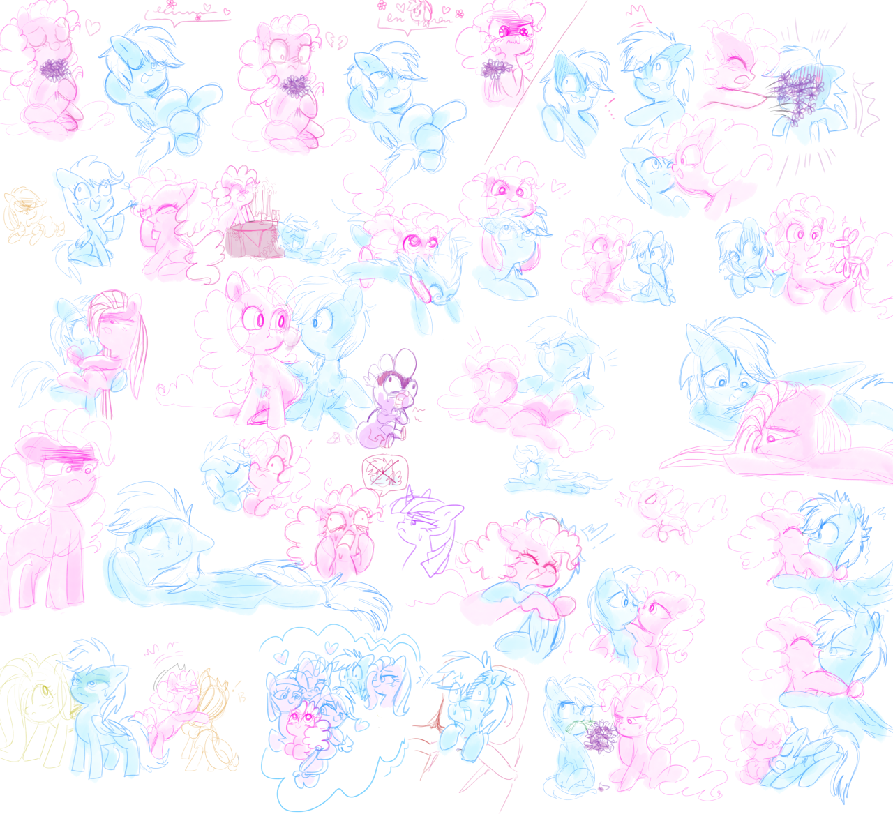 texasuberalles: slyglasses:  super extra messy pinkiedash, these two are so silly