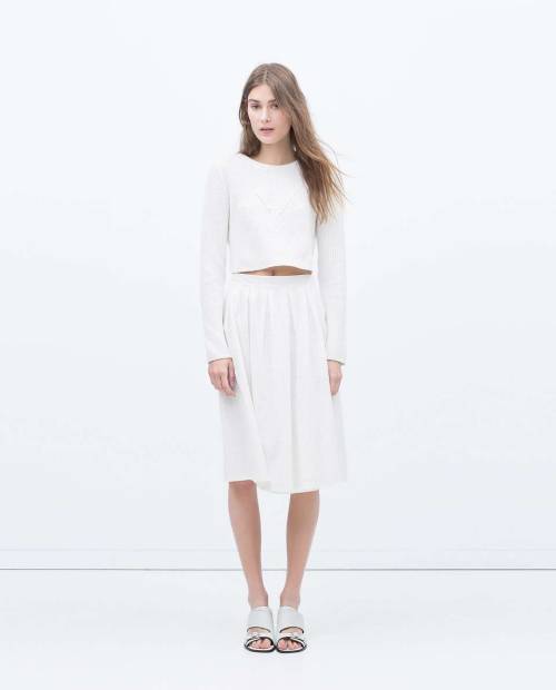 Mid-Length Skirt With Perforated Fabric