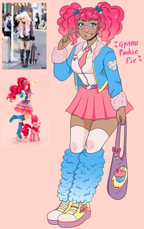 Pinkie Pie but make her a gyaru girl ✨(second image just to show the references)