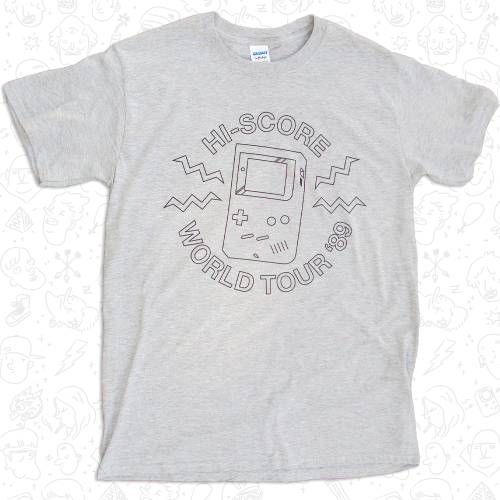tinycartridge:  “Hi-Score World Tour ‘89” shirt ⊟ This shirt by Hi-Score Club is way better than that “Team Building Exercise ‘99” shirt you’re always wearing. BUY Game Boy games, upcoming releases