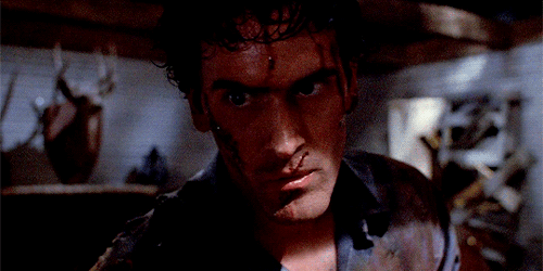 brucelangley:Bruce Campbell in Evil Dead II (1987) dir. Sam Raimi