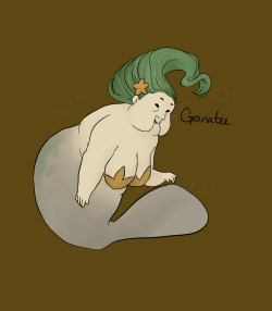 raunchysongbird:  blithe-and-becoming:  fatpeoplecatpeople:  pastelgorrorart:  messing around with some mermaid designs and came up with this lil cutie who I call Granatee, who is based off of a manatee in design so *jazz hands*  UM CUTE  OMG Patience