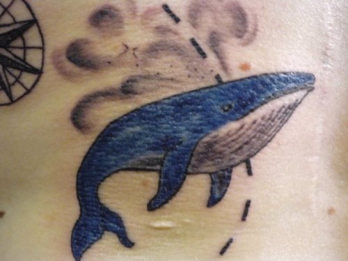 My body has lots of whales. (Tattoos by mementomoritattoosur <3 )