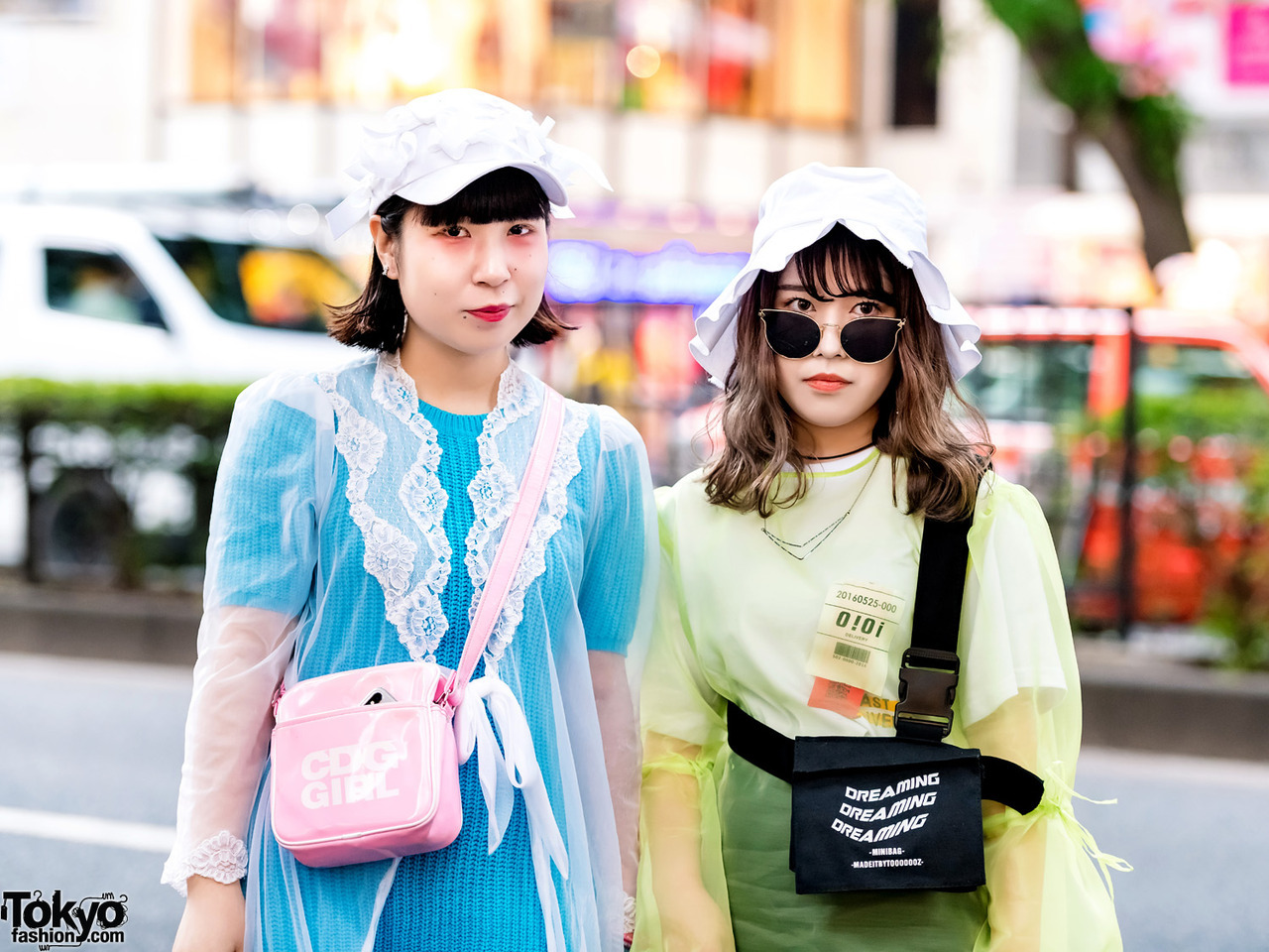tokyo-fashion:  20-year-old cafe staffers Sawa and Eto on the street in Harajuku