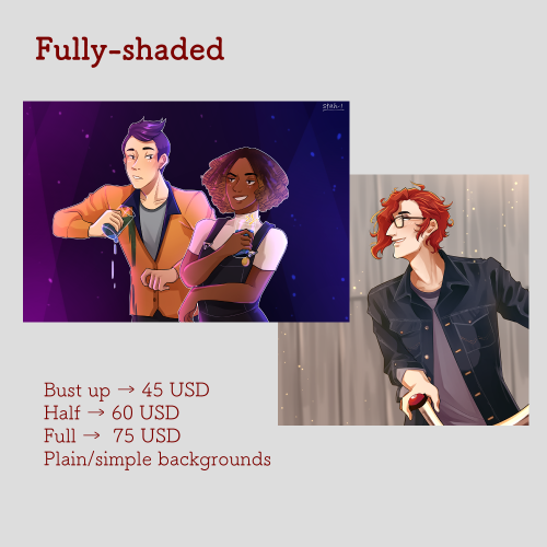 stah-l: [reblogs appreciated] hiya! i’m opening commissions again! i’m back in singapore