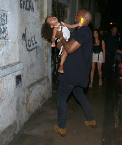 celebritiesofcolor:  Kanye and North West