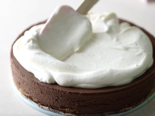 sweetoothgirl:NO-BAKE CHOCOLATE CHEESECAKE WITH SWEET-SALTY CRUST