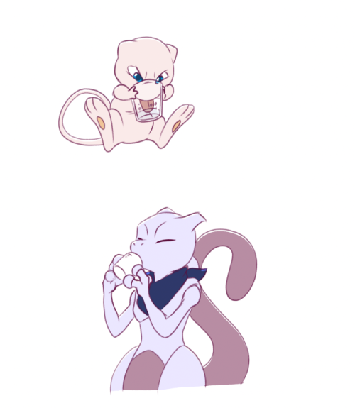 xxtc-96xx:Mew doesn’t care for cups. And Mewtwo will never be able to finish his tea at this rate 