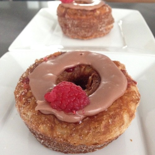 I stood in line for almost 2 hours for these chocolate raspberry Cronuts at Dominique Ansel Bakery. 