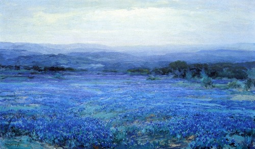 little-miss-melancholy:Bluebonnet landscapes painted by Juliun Onderdonk