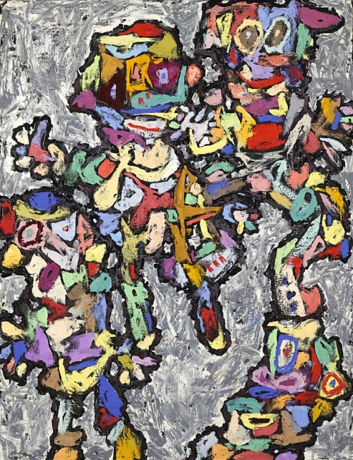 Jean DubuffetCortège, signed and dated 1961, oil on canvas, 119.4 x 92.7 cm, private collection.Jean