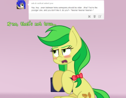 ask-the-apple-twins:  Fritter: [grumbles]