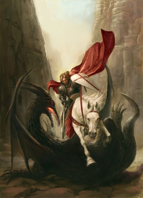 we-are-knight: we-are-knight: Saint George slaying the Dragon. Artist Unknown, found on Pinterest. H
