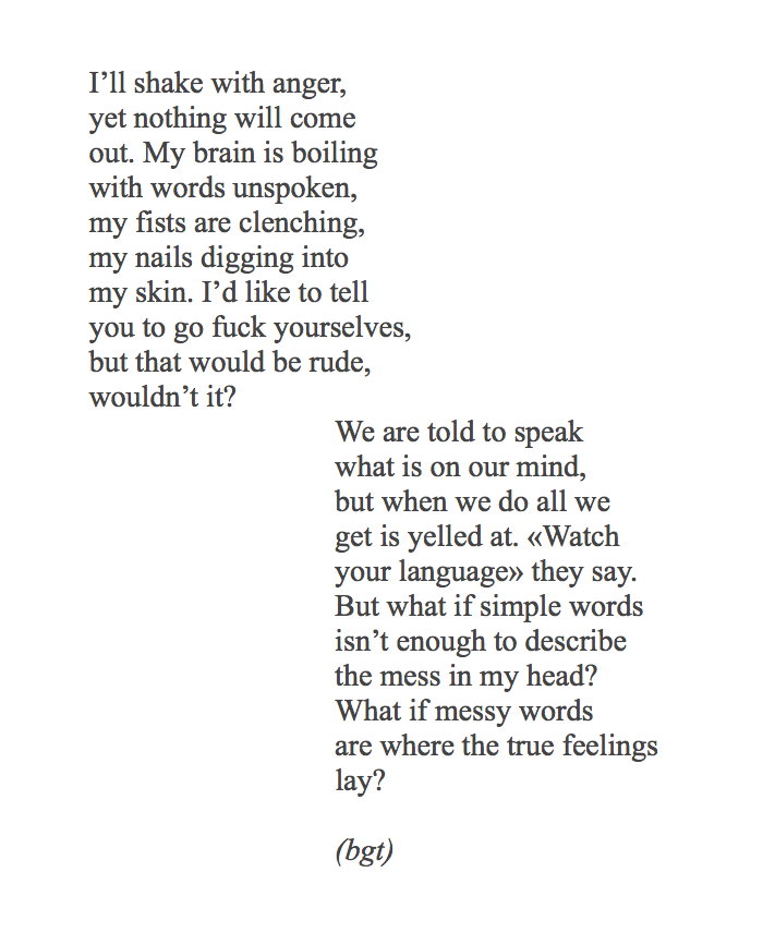 26letterscombined:  &ldquo;Where the true feelings lay&rdquo; by bgt. For