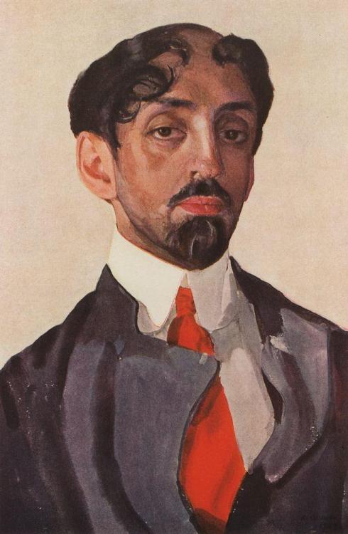 konstantin-somov:Portrait of Mikhail Kuzmin,