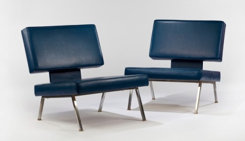 Joseph-André MottePair of Chairs, 1957Chromed steel, original vinyl / Edition Charronvia: Demisch Da