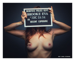 brookeva:  batcavestudios:  Faceless Mugshot. Next on America’s Most Wanted: Brooke Eva, aka “Lionheart” captured on film in Memphis yesterday evening. Sources close to the model confirm she plead guilty but was out on parole for good behavior.