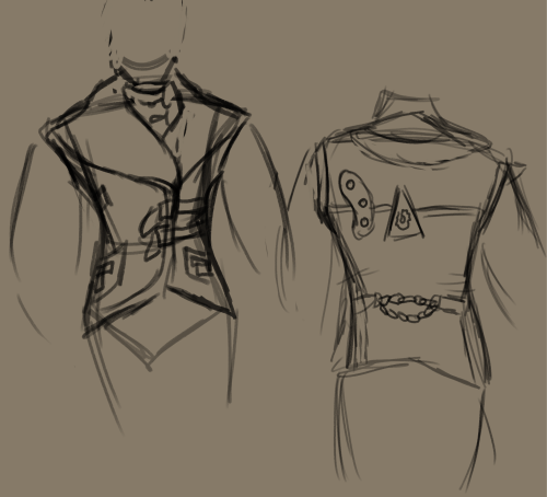 Ngl I Think The Vest Suits Him Lol. The Vest Is Based On One That I Have Irl. Sketch Of The Vest And