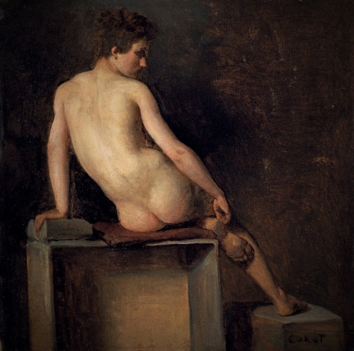pipouch:    Corot : “Jeune garçon assis de dos”, huile sur papier marouflé sur toile, vers 1830-35. (Coll. part. / provenance : ancienne collection de Christian Dior) 