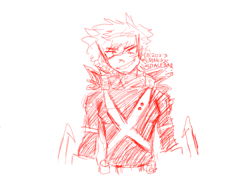 SILLY KATSUKI DOODLE FOR YALL!!! CRAWLED OUT OF MY GRAVE WITH A PEN AND PAPER JUST TO DRAW THIS!!!! (i