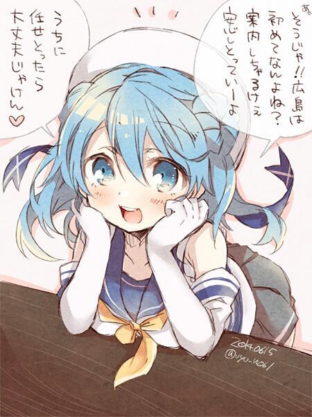 fireaxe:  Twitter / uyu_n061: うち、浦風じゃ、よろしくね！　#艦これ版深夜の真剣お絵描き6 … 
