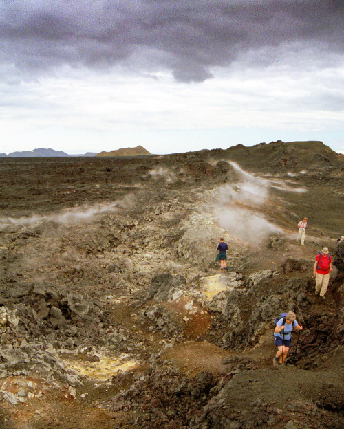 1997: Krafla caldera sits upon the divergent boundary between the North American Plate and the Euras