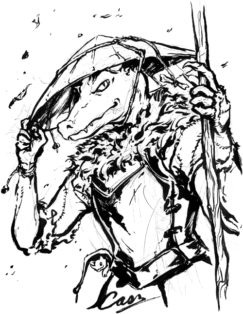 Mirkee the KoboldInk sketch of @gardosuro‘s DnD character for his birthday &lt;3