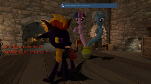 twixiegeniesmod:  askequestrianspyro:  Seriously, all that phenomial cosmic power, and this is what you do with it?! Get a life, you two! (A/N): Holy…I’m being followed by Twixie Genies!! One of the big shots! One of my tumblr favorites!! *Squeeeeeee!*