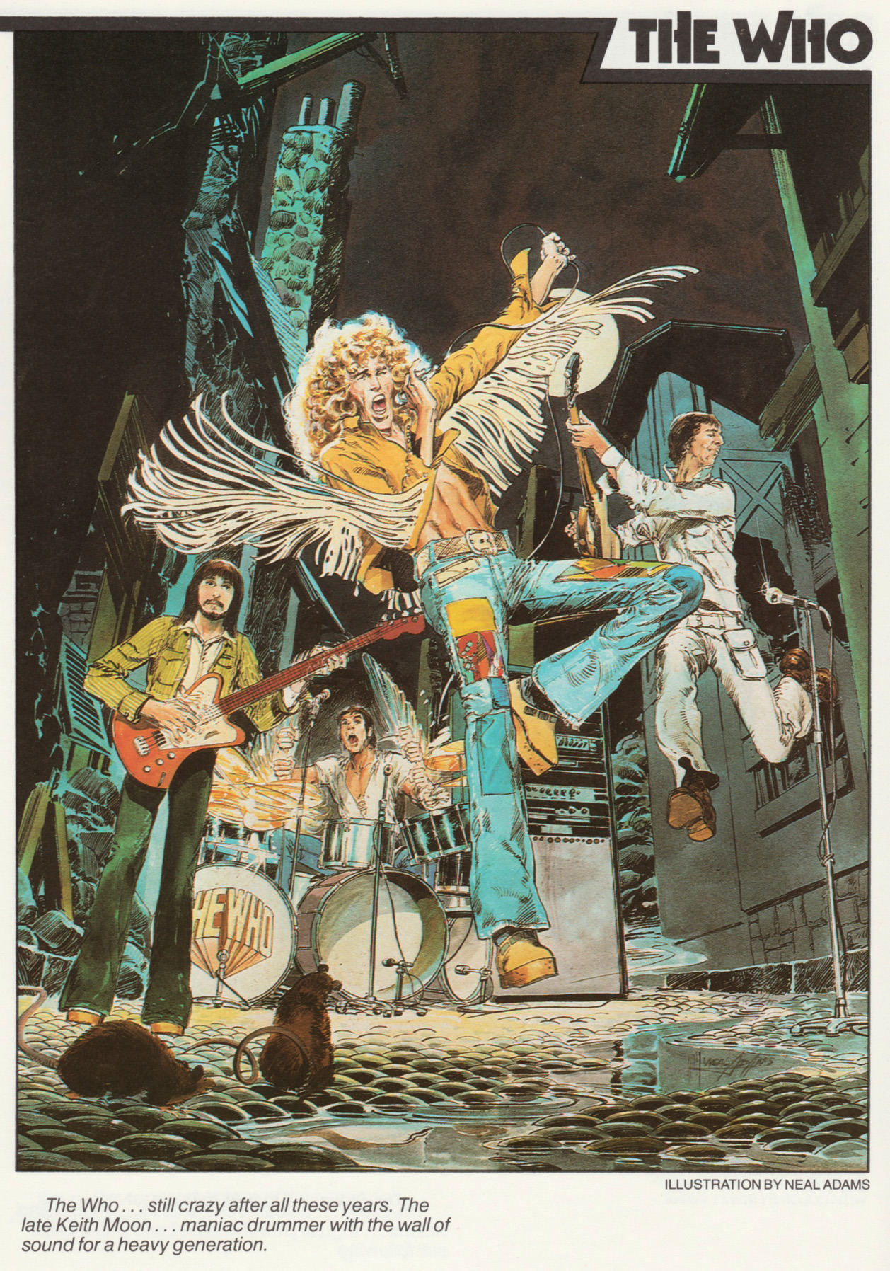 The Who, by Neal Adams. From Visions of Rock ( Proteus Books, 1981). From a charity