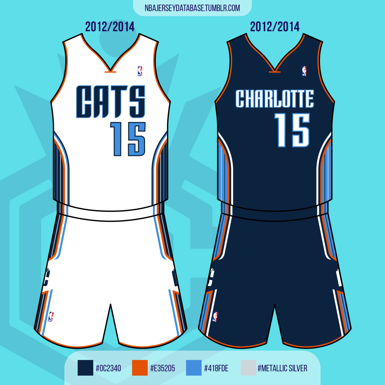 2013-14 Charlotte Bobcats Blank Game Issued White Jersey Home XL