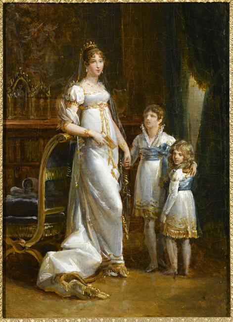 Hortense de Beauharnais and her two sons,Napoleon Charles and Charles Louis Napoleon by Marie-Éléono