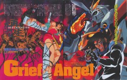 oldtypenewtype:  Grief Angel Mobile Fighter G Gundam article illustrated by Tadaaki Miyata (key animator) in the 4/1995 issue of Newtype. LOL, this is too much.