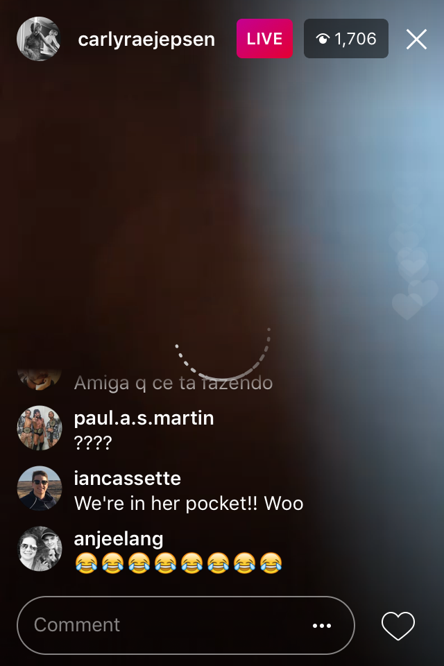 freetobegrace: Highlight of today was when Carly Rae Jepsen started a live stream