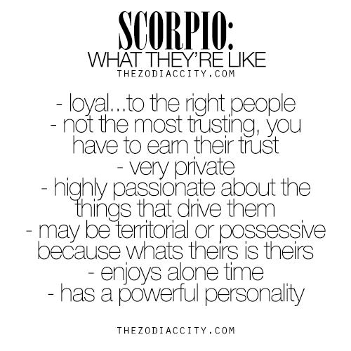 zodiaccity:  Scorpio: What They’re Like. For much more on the zodiac signs, click