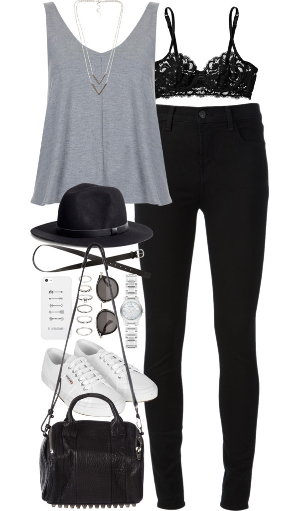 Outfit for school by ferned featuring black high waisted jeans
Topshop top, 13 AUD / J Brand black high waisted jeans / La perla lingerie, 310 AUD / Superga black shoes, 90 AUD / Alexander wang handbag, 1 040 AUD / Burberry analog watch, 1 040 AUD /...