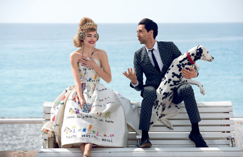 “L’amour Toujours” for Vogue US:Adrien Brody, dalmatians and Dolce&amp;Gabbana