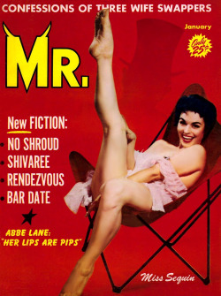 burleskateer:  Sequin appears on the cover of the January 1958 edition of ‘MR.’ magazine.. 