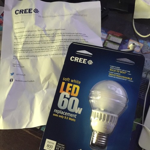 @klout @creebulb love this new energy saving design and thanks for the #perk