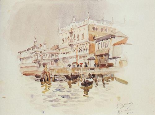 Venice. Doge’s Palace., 1900, Vasily SurikovMedium: watercolor,paper