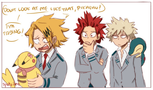 spatziline: BNHA POKEMON AU! And of course, a Kaminari comic for you @flipywaterboy ;) hope you like