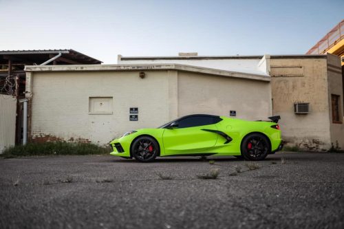 2020 Corvette Stingray wrapped in Acid Green