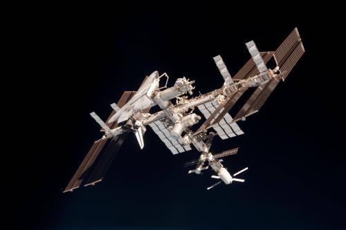 Space Shuttle Endeavour docked to the International Space Station [5443x3629]
