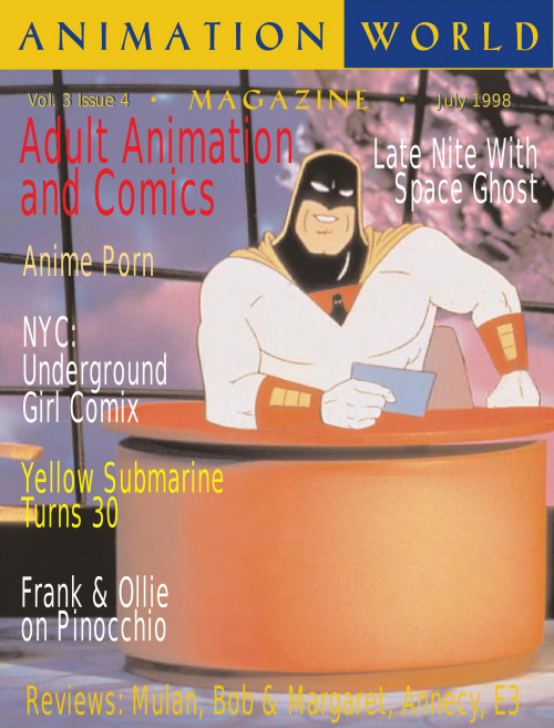 Special report about Space Ghost Coast to Coast from the 1998 July issue of Animation World Magazine